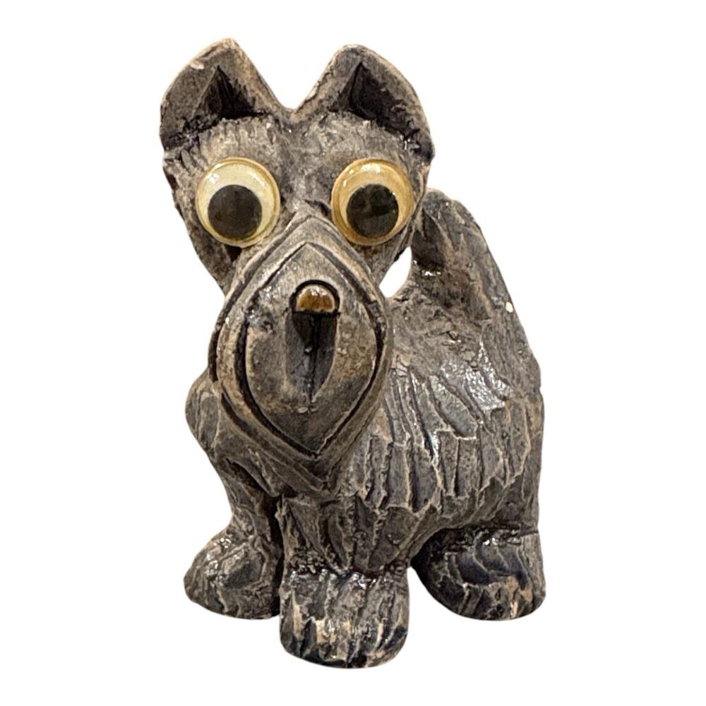 Vintage Artesania Rinconada Uruguay ~ BLACK SCOTTIE DOG ~ Art Pottery ~ Figurine